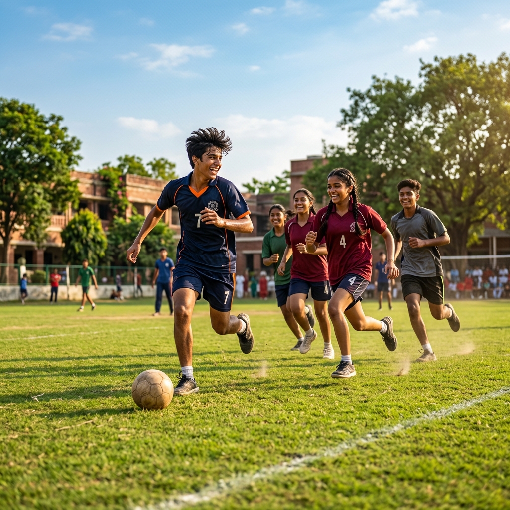 Indian kids playing sports